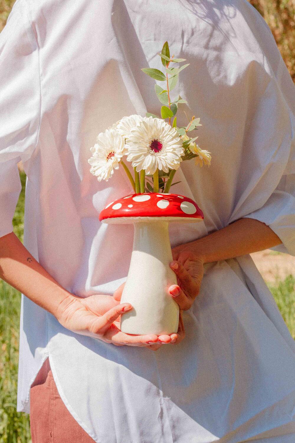 Amanita vase, rød - H19 cm.